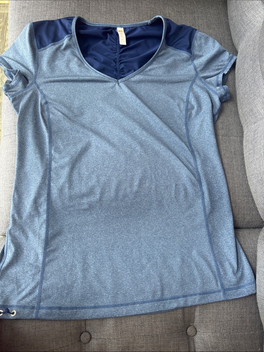 Lucy Women's Short-Sleeve V-Neck Active Tee - Heather Blue